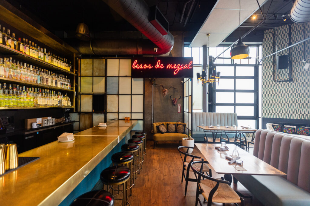 side perspective of bar